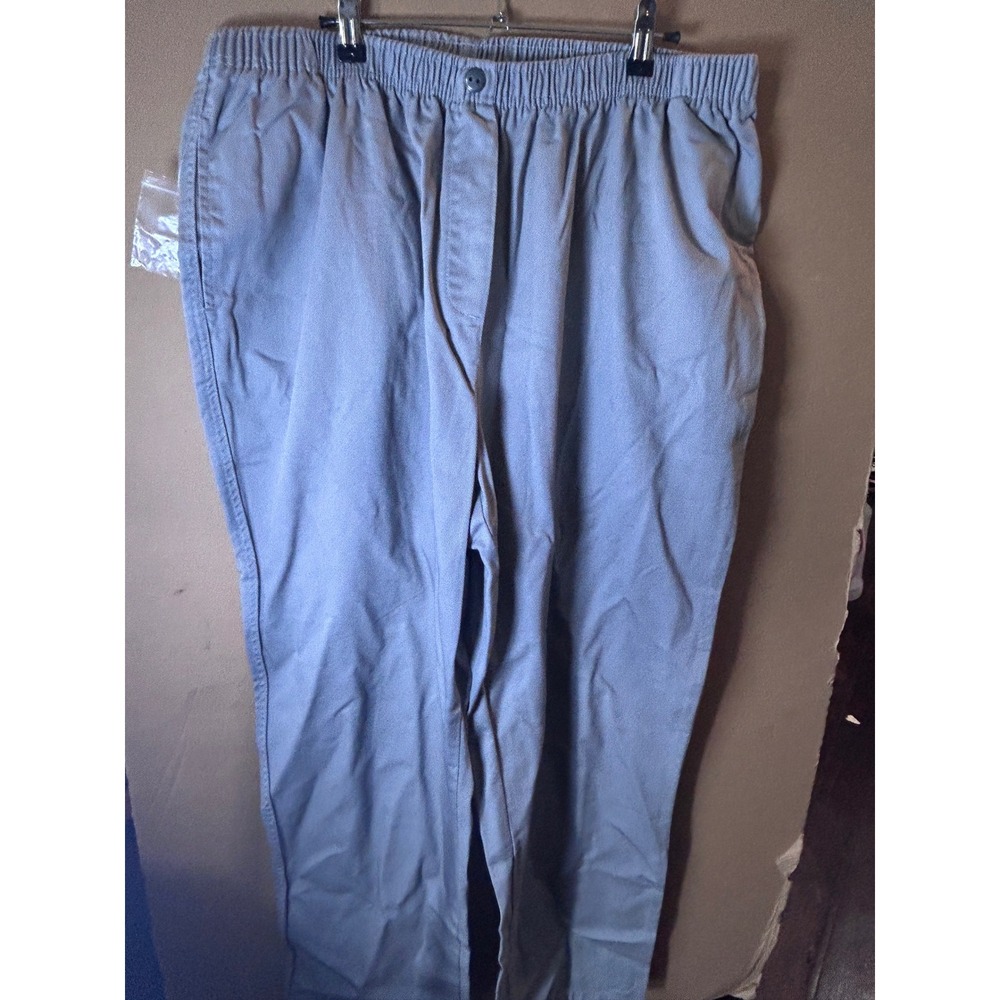 Woman Within Pants Womens 20W Blue Gray Excellent Elastic Waist Straight Leg